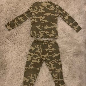 Thermal base layer long sleeve top and bottoms.